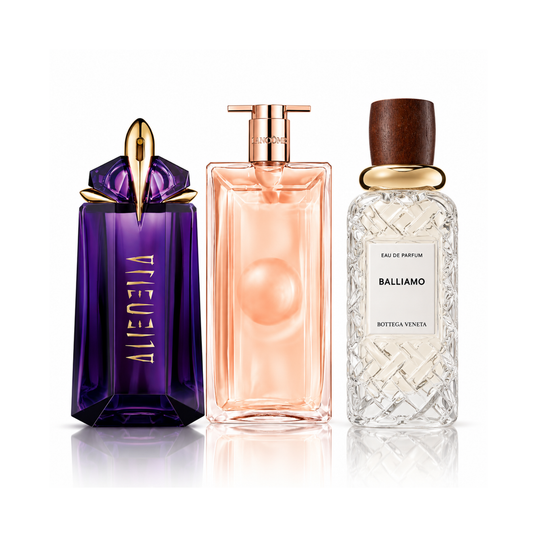 Set od 3 parfema | Alien Mugler Eau de Parfum – 90 ml | Idôle Lancôme Eau de Parfum – 100 ml | Balliamo Bottega Veneta Eau de Parfum – 100 ml