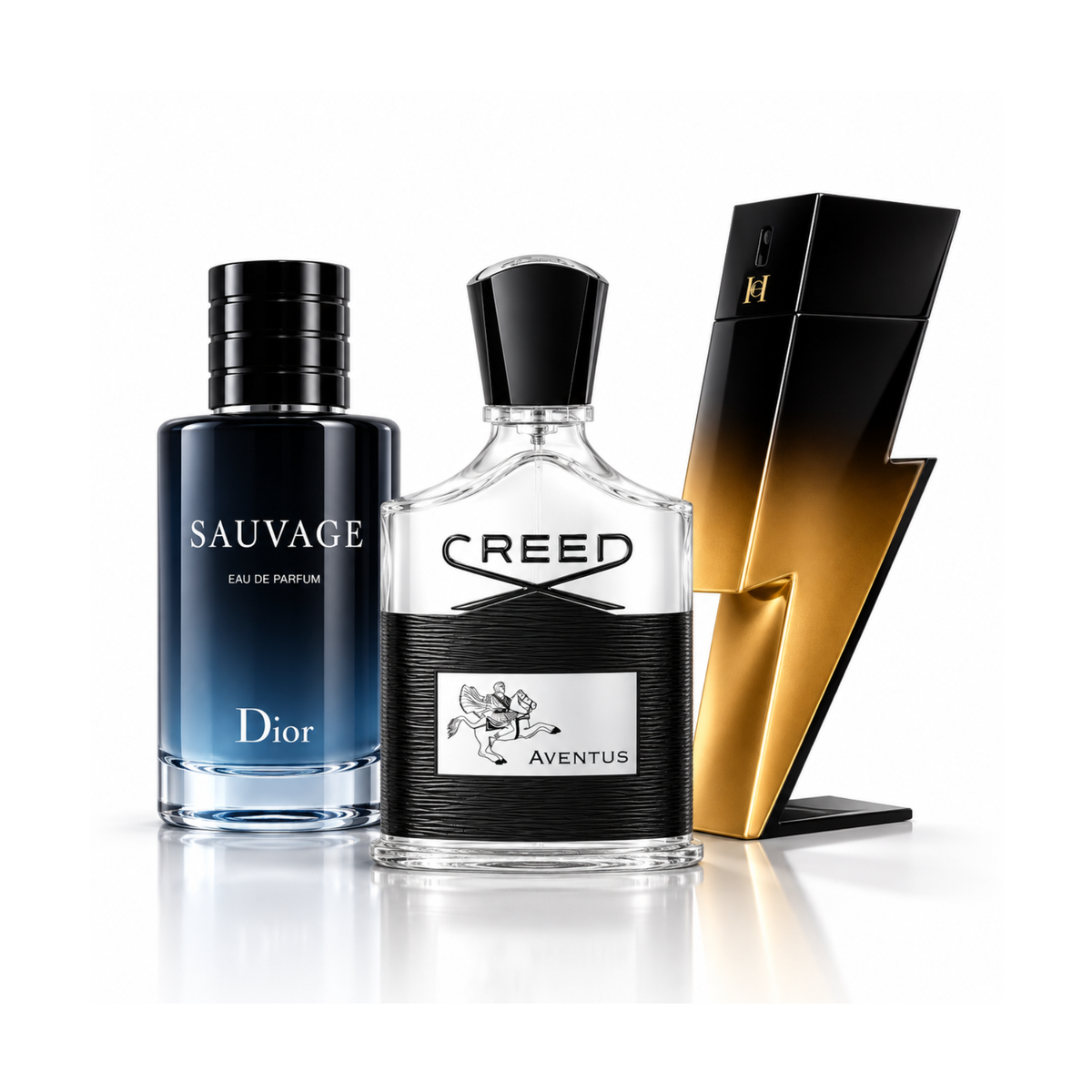 Set od 3 parfema | Sauvage Dior Eau de Parfum – 100 ml | Aventus Creed Eau de Parfum – 100 ml | Bad Boy Extreme Carolina Herrera Eau de Parfum – 100 ml